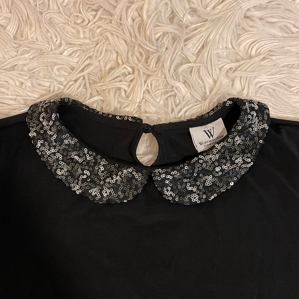 Sequin | Peter Pan collar | Layering tee - Picture 3 of 11